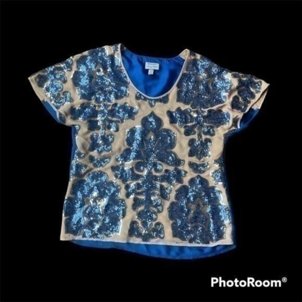 Neiman Marcus Tracy Reese by target blue sequin dress shirt